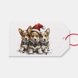 Frohe Weihnachten Pembroke Welsh Corgi Welpen Geschenkanhänger
