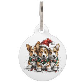 Frohe Weihnachten Pembroke Welsh Corgi Welpen Haustiermarke