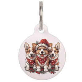 Frohe Weihnachten Pembroke Welsh Corgi Welpen Haustiermarke