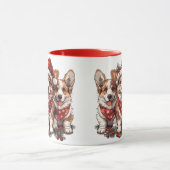 Frohe Weihnachten Pembroke Welsh Corgi Welpen Tasse (Zentrum)