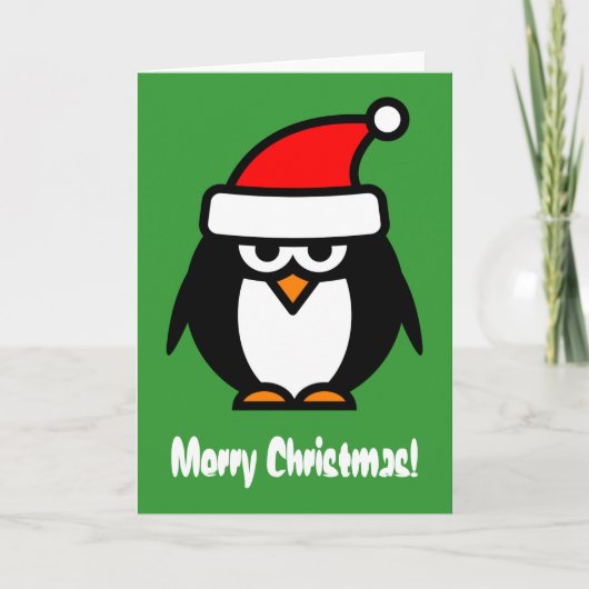 Frohe Weihnachten Penguin-Cartoon-Grußkarte (Vorderseite)