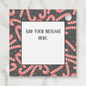 Frohe Weihnachten Peppermint Candy Canes Snowflake Geschenkanhänger (Rückseite)