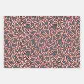 Frohe Weihnachten Peppermint Candy Canes Snowflake Geschenkpapier Set (Vorderseite 2)