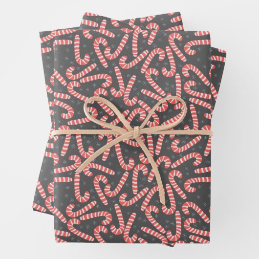 Frohe Weihnachten Peppermint Candy Canes Snowflake Geschenkpapier Set (Beispiel)