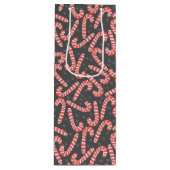 Frohe Weihnachten Peppermint Candy Canes Snowflake Geschenktüte Für Weinflaschen (Vorderseite)