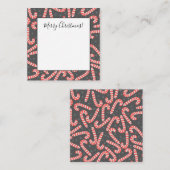 Frohe Weihnachten Peppermint Candy Canes Snowflake Mitteilungskarte (Vorne/Hinten)