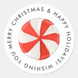Frohe Weihnachten Peppermint Candy Custom Runder Aufkleber