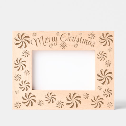 Frohe Weihnachten Peppermint Candy Double Swirl Geätzte Rahmen (Vorderseite)