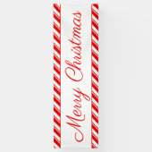Frohe Weihnachten Peppermint Candy Red White Outdo Banner (Vertikal)