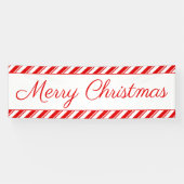 Frohe Weihnachten Peppermint Candy Red White Outdo Banner (Horizontal)