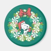 Frohe Weihnachten Peppermint Holiday Wreath Magnet (Vorne)