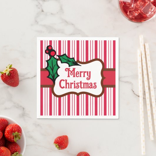 Frohe Weihnachten Peppermint Napkins Serviette (Beispiel)