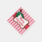 Frohe Weihnachten Peppermint Napkins Serviette (Ecke)