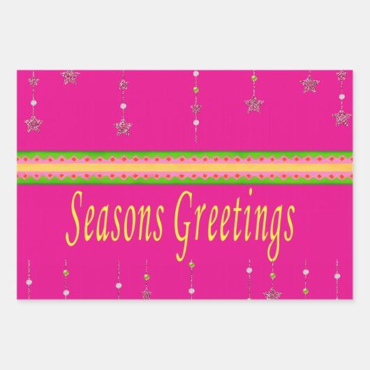 Frohe Weihnachten Peppermint Santa Geschenkpapier Set (Vorderseite 3)