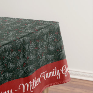 Frohe Weihnachten Personalisieren Sie Familienname Tischdecke