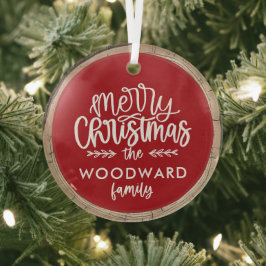 Frohe Weihnachten Personalisiert Familienname Ornament Aus Glas