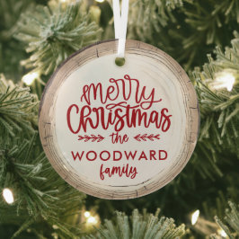 Frohe Weihnachten Personalisiert Familienname Ornament Aus Glas