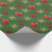 Frohe Weihnachten personalisiert Geschenkpapier (Ecke)