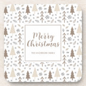 Frohe Weihnachten Personalisiert Getränkeuntersetzer (Vorderseite)