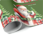 Frohe Weihnachten Personalisiert Grün Geschenkpapier (Rolleneckpunkt)