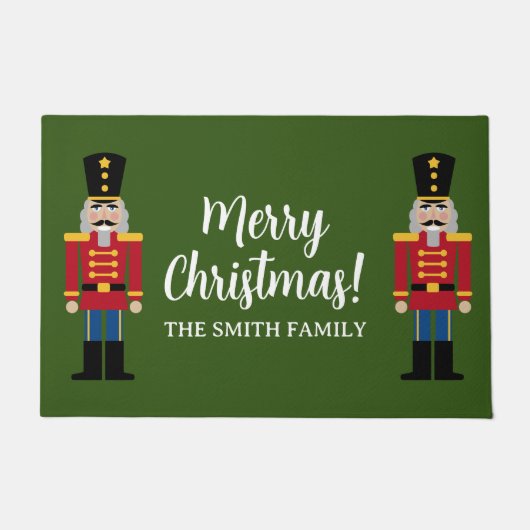 Frohe Weihnachten personalisiert Holiday Nutcracke Fußmatte (Vorderseite)