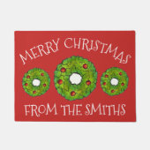 Frohe Weihnachten Personalisiert Holly Wreath Holi Fußmatte (Vorderseite)