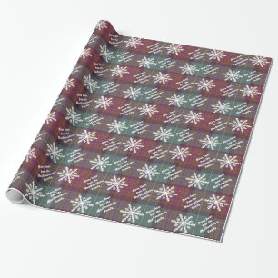 Frohe Weihnachten personalisiert kariert Geschenkpapier