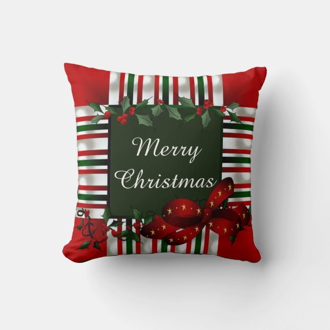 Frohe Weihnachten Personalisiert Kissen (Vorderseite)