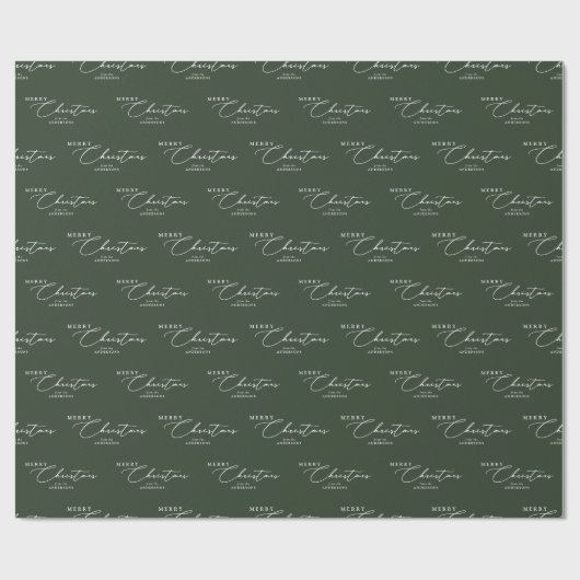 Frohe Weihnachten Personalisiert Moderne Elegante Geschenkpapier (Flach)
