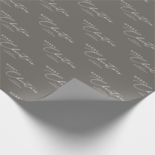 Frohe Weihnachten Personalisiert Moderne Elegante Geschenkpapier (Ecke)