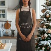Frohe Weihnachten Personalisiert Name Black Schürze