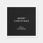 Frohe Weihnachten Personalisiert Name Black Serviette (Vorderseite)