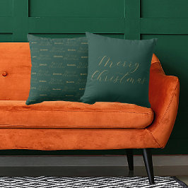 Frohe Weihnachten Personalisiert Name Green Kissen