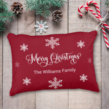 Frohe Weihnachten Personalisiert Red Accent Pillow