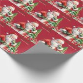 Frohe Weihnachten Personalisiert Red Geschenkpapier (Ecke)