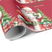 Frohe Weihnachten Personalisiert Red Geschenkpapier (Rolleneckpunkt)