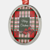 Frohe Weihnachten Personalisiert Silbernes Ornament (Links)