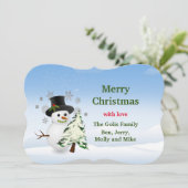 Frohe Weihnachten Personalisiert Snowman Card (Stehend Vorderseite)