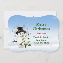 Frohe Weihnachten Personalisiert Snowman Card