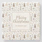 Frohe Weihnachten Personalisiert Steinuntersetzer (Vorderseite)