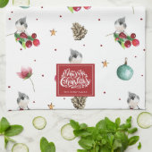 Frohe Weihnachten Personalisiert Winter Bird Muste Geschirrtuch (Gefaltet)