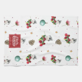 Frohe Weihnachten Personalisiert Winter Bird Muste Geschirrtuch (Horizontal)
