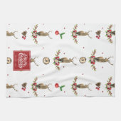 Frohe Weihnachten Personalisiert Winter Deer Patte Geschirrtuch (Horizontal)