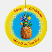 Frohe Weihnachten Personalisierte Ananas Ornament (Hinten)