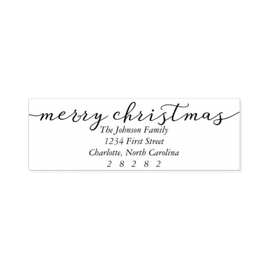 Frohe Weihnachten Personalisierte Feiertagsadresse Permastempel (Design)