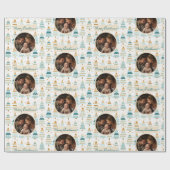 Frohe Weihnachten Personalisierte Foto Bäume Muste Geschenkpapier (Flach)