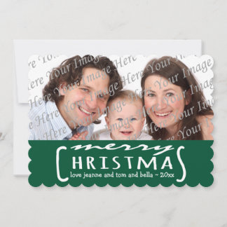 Frohe Weihnachten Personalisierte Fotokarte Grün