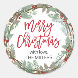 Frohe Weihnachten Personalisierte Round-Geschenkkl Runder Aufkleber