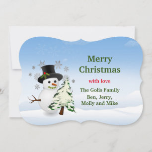 Frohe Weihnachten Personalisierte Schneemann Karte
