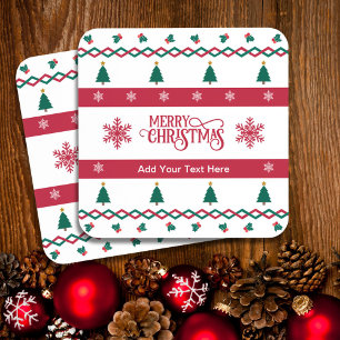 Frohe Weihnachten Personalisierte Untersetzer Set